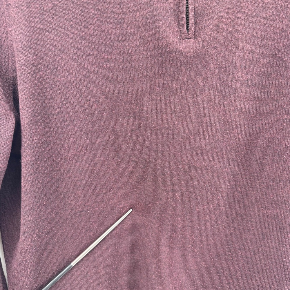 Smartwool Quarter Zip Sweater Mens M Burgundy Plum Merino Wool - Picture 7 of 12